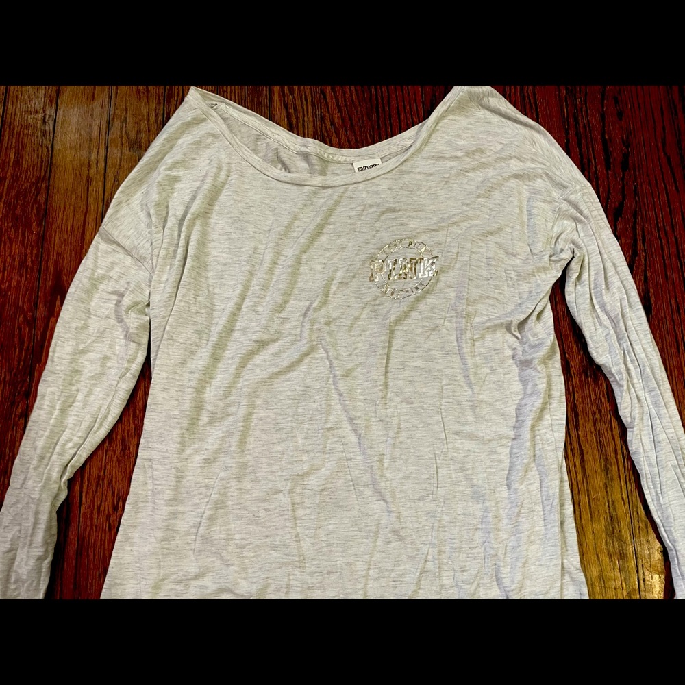 Women’s size small gray PINK long sleeved t-shirt